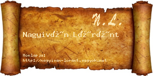 Nagyiván Lóránt névjegykártya