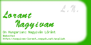 lorant nagyivan business card